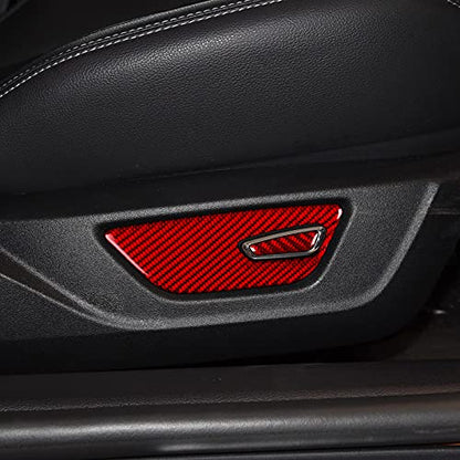 Car Seat Button Sticker Carbon Fiber Decal for Ford Mustang 2015 2016 2017 2018 2019 2020 2021 2022 2023 Accessories - color: Seat Button