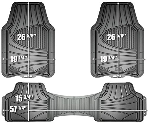 Armor All Floor Protector, Universal Floor Mats for Cars, Trucks, and SUVs, All-Season & Heavy-Duty Mats, Trim to Fit for Full Coverage, Premium Quality and Easy to Clean, Gray (3-Piece)