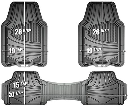 Armor All Floor Protector, Universal Floor Mats for Cars, Trucks, and SUVs, All-Season & Heavy-Duty Mats, Trim to Fit for Full Coverage, Premium Quality and Easy to Clean, Gray (3-Piece)