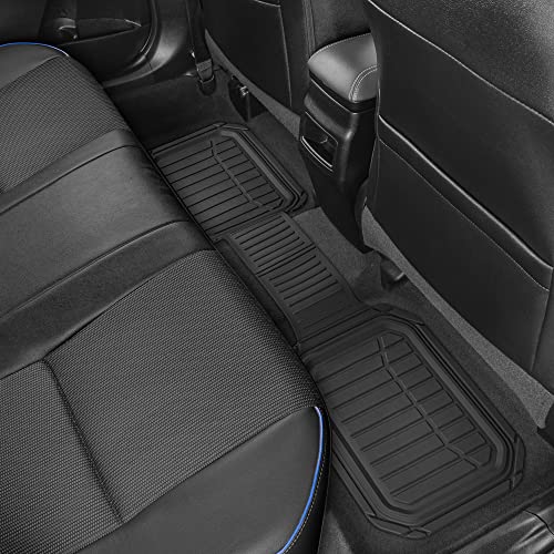 Motor Trend FlexTough Defender Floor Mats for Cars & TrunkShield Trunk Mat Set, Next-Gen Deep Dish Heavy Duty Car All Weather, Rubber Set Auto Truck Van SUV B09VYBHPDK - color: Black, style: Cargo Combo