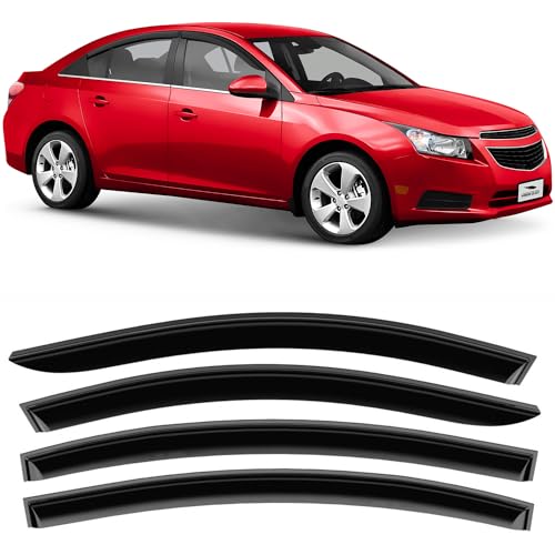 Voron Glass Tape-on Extra Durable Rain Guards for Chevrolet (Chevy) Cruze 2011-2015 Sedan, Window Deflectors, Vent Window Visors, 4 Pieces - 100326 - color: For Cruze 11-15 Sedan
