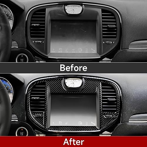 Car Central Navigation Screen Air Outlet Vent Decals for 2011 2012 2013 2014 Chrysler 300 / 300C / 300S / Limited/Base Accessories Interior Stickers - color: Center Air Outlet， 2011-2014