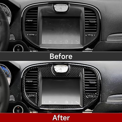 Car Central Navigation Screen Air Outlet Vent Decals for 2011 2012 2013 2014 Chrysler 300 / 300C / 300S / Limited/Base Accessories Interior Stickers - color: Center Air Outlet， 2011-2014