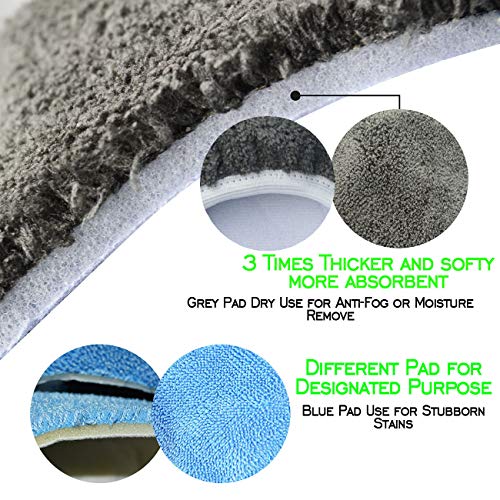Windshield Cleaning Tool Car Window Cleaner Wand Glass Microfiber Brush With Softy Thicker Cloth 2 Times Bigger Pad, Come With Mini Spray Bottle Kit
