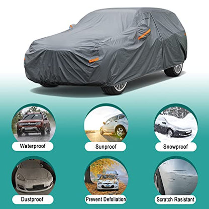 GUNHYI 16 Layers SUV Car Cover Waterproof All Weather Heavy Duty, Universal Fit Toyota RAV4, Honda CRV, Tesla Model Y, Audi Q5, Chevrolet Equinox, Nissan Rogue, Kia Sorento, Mitsubishi Outlander etc. - color: 2 SUV Car Cover, size: 2 Fit SUV Jeep Length 1