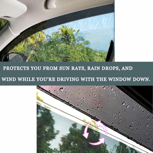 94251 Waterproof Sunproof Rain Guards Set, 4pcs Out-Channel Protective Side Window Wind Deflectors, Window Visor fit for 2008-2016 Chrysler Town & Country, 2008-2020 Dodge Grand Caravan - size: for 2008-2020 Grand Caravan/Town & Country