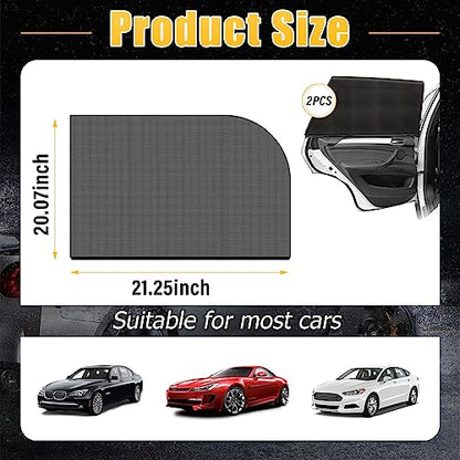 Kewucn 2 Pack Car Window Shades, Sun Rays Blocker & UV Protection for Baby Family Pet, Breathable Mesh Auto Window Covers, Elasticized Universal Window Screens for Most Cars (Car Back 20''×21.3'') - size: Medium Car Back Seat