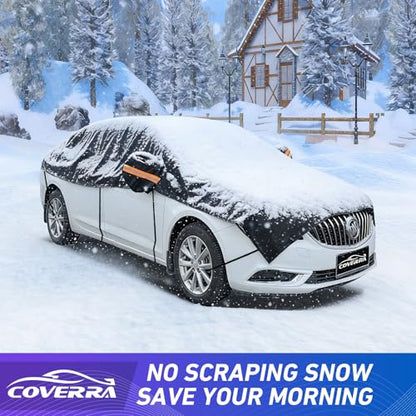 Half Car Cover for SUV, Windshield Cover for Ice and Snow, Hail Protector Car Cover Waterproof All Weather Fits Large SUV - size: SUV L