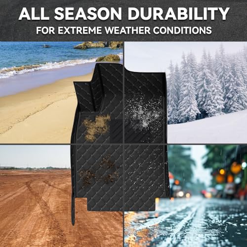 Car Floor Mats Fit for Nissan Kicks 2022-2025 All Weather Durability Leather Car Floor Mats, Skidproof Pedal, Waterproof, Wear-reistant(Black) - color: Black