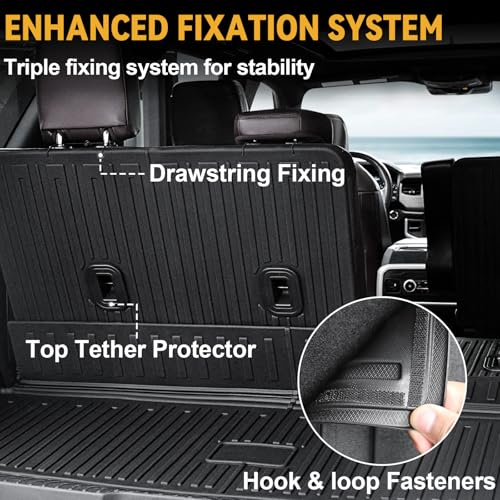 Cargo Mat for 2018-2024 Ford Expedition/Lincoln Navigator 7/8 Seats, Full Coverage All Weather Trunk Cargo Liner with 3rd Row Backrest Protectors (Not fit Max or L Model)