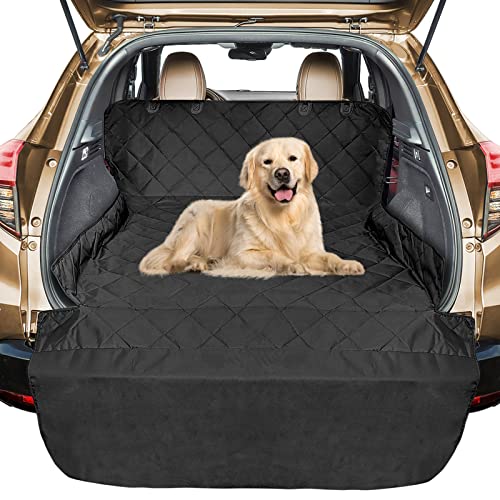 Veckle Extra Large SUV Cargo Liner for Dogs 106", Foldable Cargo Cover for Full-Size SUVs & Minivans, Waterproof Pet Trunk Mat with Bumper Flap, Non-Slip, Black - color: Black, size: Extra Large (No Flaps) 106"