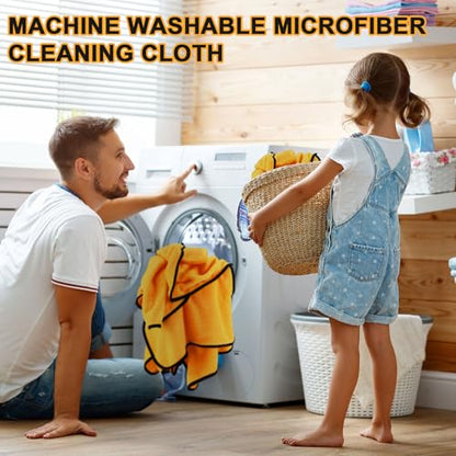 Tallew 80 Pcs Microfiber Towels:16"x16" Microfiber Drying Towels Bulk Micro Fiber Car Cleaning Cloth for Cars Drying Washing Polishing Office Windows Cleaning Household Supplies (Yellow) - color: Yellow
