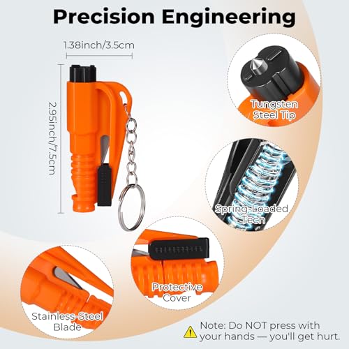 PIFOOG 12 Pcs Car Window Breaker Keychain Tool Seatbelt Cutter 3 in 1 Emergency Escape Tools Glass Breakers Seat Belt Cutters Whistle Mini Auto Safety Rescue me Breaking Kit 6 Colors - color: 12 Pcs