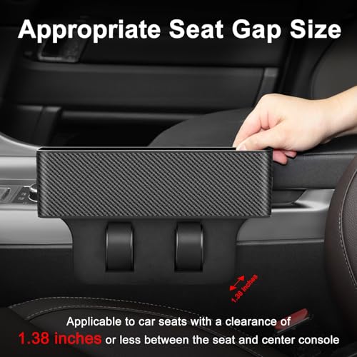 jiaji Car Seat Gap Filler, Multifunctional Car Seat Gap Filler Organizer, 2 Pack Car Seat Organizer for Storing Phones, Keys, Cards, Data Cables, Universal Fit Car SUV Truck