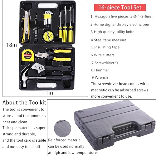 HAIPHAIK Car Emergency Roadside Kit - Roadside Assistance Emergency Kit, Car Emergency Kit with Jumper Cables, Safety Kits for Cars,Folding Shovel, Tow Rope,Car Tool Kit - size: Xxxl-04