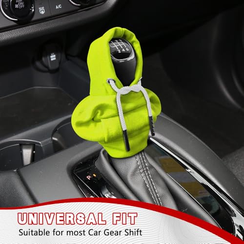 Gear Shift Hoodie, Shifter Hoodie, Funny Car Gear Shift Protector Cover, Automotive Interior Cute Gadgets Fashionable Mini Sweater Shifter Stick Knob Cover Universal for Most Vehicles (Green) - color: Green