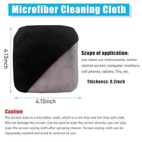 Ohleats Car Screen Cleaner, Microfiber Auto Screen Cleaning Pad, Foldable Touch Screen Cleaner Cloth for Vehicle Dashboard LCD Display, Interior Car Accessories - color: Square,1Pcs