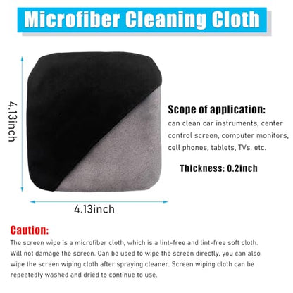 Ohleats Car Screen Cleaner, Microfiber Auto Screen Cleaning Pad, Foldable Touch Screen Cleaner Cloth for Vehicle Dashboard LCD Display, Interior Car Accessories - color: Square,1Pcs
