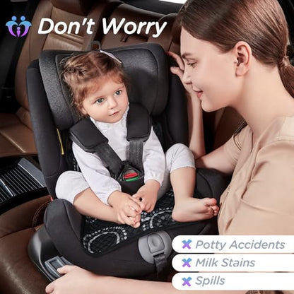 Potty Training Car Seat Protector, Waterproof Car Seat Cover for Toddlers, Piddle Pads for Baby Carseat, Stroller, Non-Slip & Machine Washable (Black, 2PC) - color: Black