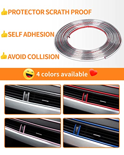 16Ft Chrome Car Trim Strip, Self-Adhesive Automotive Exterior and Interior Side Body Moulding, 1/4 inch (6mm) Scratch-Proof Silver DIY Accessories for Decorate Bumper Door Window