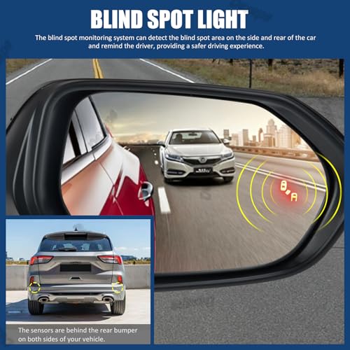 Passenger Side Mirror Assembly Compatible with Toyota Corolla 2020-2025 Heated with Turn Signal, Blind Spot Monitor, Power Adjustable Replace TO1321395, 8791012F90 Black (7Pin Right) - style: 7pin Right