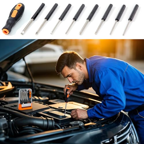 Car Emergency Roadside Assistance Kit with Jumper Cables Tire Inflator Automotive Kit for Car Vehicle（Orange）