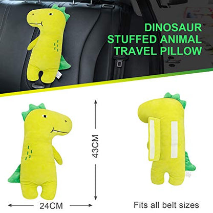 Farochy Car Pillow for Kids - Dinosaur Seat Belt Cover, Car Seat Belt Pillow Kids Car Seatbelt Covers, Vehicle Shoulder Pads, Seatbelt Cushion for Kids, Seat Strap Pillows Kids (Dinosaur)