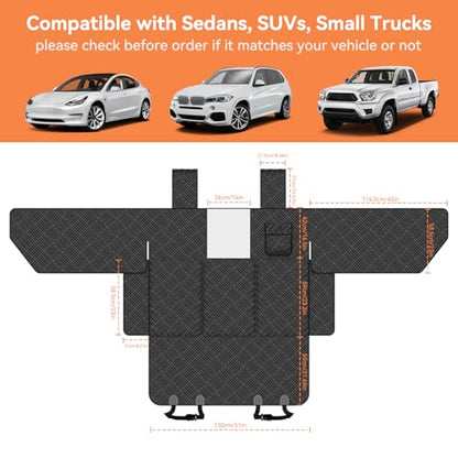 Dog Car Seat Cover for Back Seat- Heavy Duty Waterproof-Hard Bottom Backseat Extender Fits Sedan SUV & Small Truck, Full Coverage for Doors, Rear Seats & Front Headrests - size: SUV Dog Hard Bottom