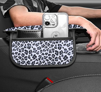 Auto Center Console Pad PU Leather Car Armrest Seat Box Cover Protector Universal Fit (White Gray) - color: White Gray