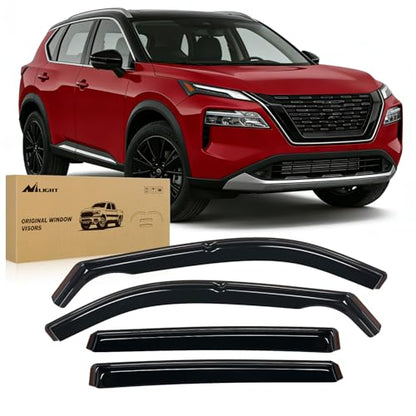Nilight in Channel Rain Guards for Nissan Rogue 2021-2026 (NOT for Pathfinder Models) Side Window Deflectors Window Visors for Fresh Air in Rain, Highway Wind Noise Reduction-4PCS - size: Nissan Rogue 2021-2024