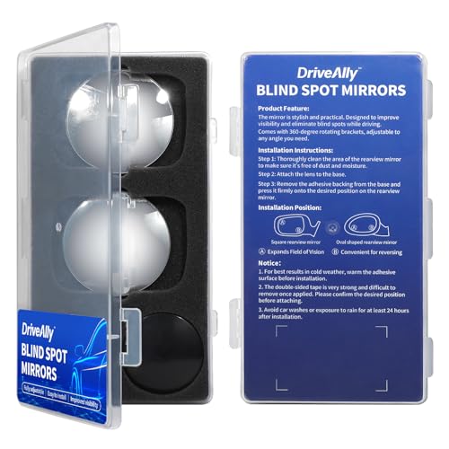 2 PCS Car Blind Spot Mirror, HD Frameless Convex Glass Angle Adjustable, Self-adhesive Back Auxiliary Reverse Mirror Wide Angle Side Mirrors Universal Car Exterior Accessories (Round) - size: Round