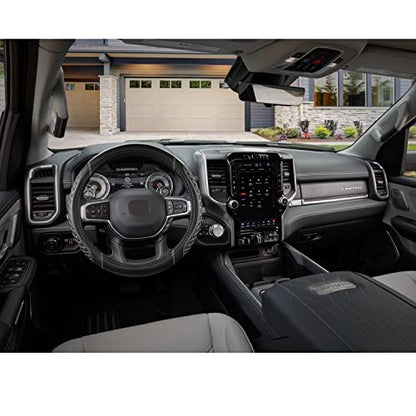 West Llama Customized Auto Car Steering Wheel Cover for Dodge 1989-2011 RAM 1500 2500 3500, Charger, Durango, Challenger(Diamond Quilted-Black+Gray-Standard Size) - color: B-Black+Gray, size: Standard Size (14 ½''-15'')