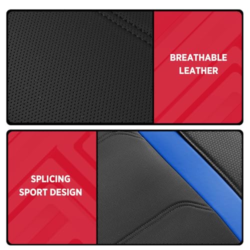 Rubbermaid Leather Car Seat Cover – Universal Front Seat Cover, Airbag Compatible, Easy to Install, Water-Resistant and Durable Automotive Seat Cover for Cars, Trucks, SUVs, Vans – Blue - color: Blue