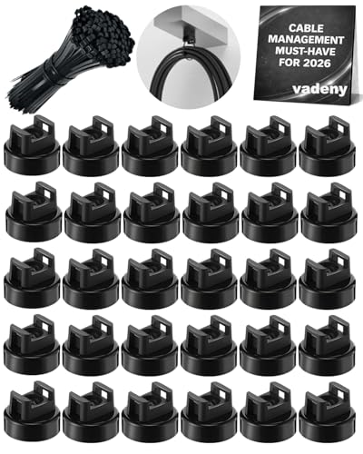 Magnetic Zip Tie Mount Base Kit,30PCS Magnetic Mounting Holder with 30 Cable Ties,Cord and Wire Management Clips,Reusable Heavy Duty Multipurpose Organizer for Desk,Car,Garage,Office - color: 30pcs