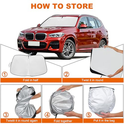 2026 Upgrade Front Windshield Sunshade fit for BMW X3 2018-2026 Reflector Foldable Car Shade Automotive Windshield Sunshades for BMW X3 Windshield Sun Shade |Keeps Your Vehicle Cool| - size: Fit for BMW X3 2018-2023