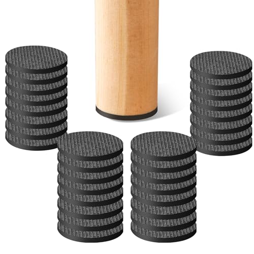 CHUNZEXI Non Slip Rubber Furniture Pads & Grippers, Self Adhesive Round Floor Protectors for Chair & Table Legs and Feet, 1.5 Inch, 32 Pack, Round - size: 1.5 Inch 32 Round