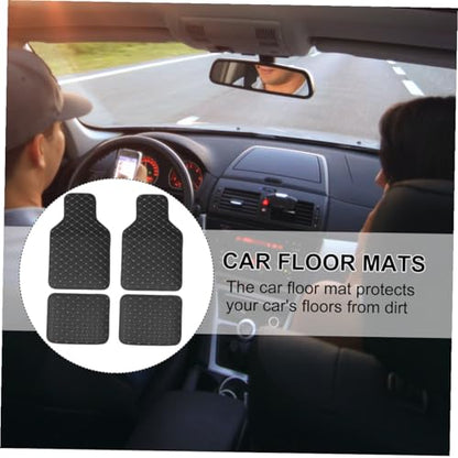 POPETPOP 4Pcs Wearable Car Floor Mats with Anti-Slip PVC Material Fit Foot Pads for Front and Rear Protection Auto Carpet for Cars and Suvs