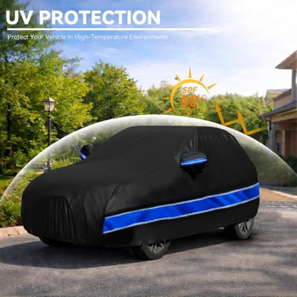 Car Cover Custom Fit Model Y,10-Layer Car Cover Waterproof All Weather,Full Exterior Cover with Cotton Lining,Sun Rain UV Dust Snow Protection with Door Zipper,Fit for Model Y 2020-2025 - size: Custom Fit for Model Y