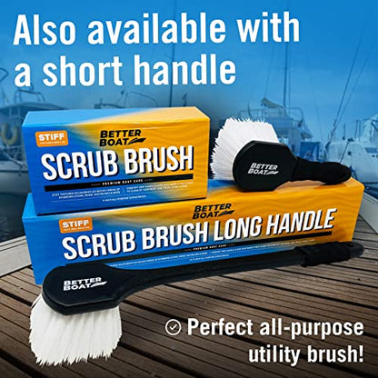 Stiff Hand Scrub Brush, Large Handle Heavy Duty Tire and Wheel Cleaning Tool, Outdoor Boat Scrubber with Handle, Carpet Cleaner, All-Purpose Cleaning Brush - style: Long Handle