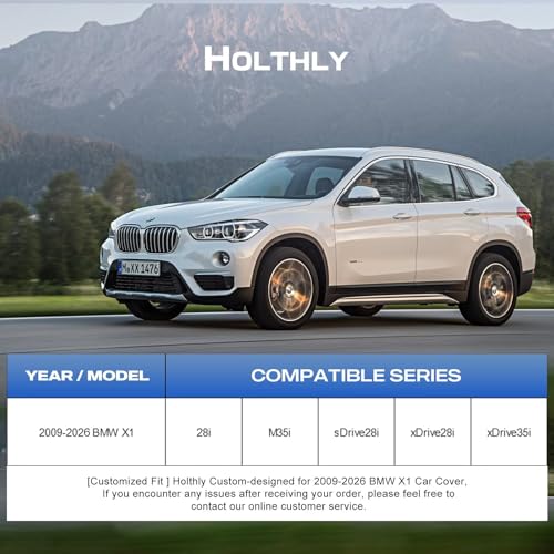 10 Layers SUV Car Cover Custom Fit for BMW X1 (2009-2026) E84, F48, F49, U11, Waterproof All Weather for Automobiles, Outdoor Full Cover Sun Dust Rain Protection with Cotton. Silver - size: Custom Fit for BMW X1