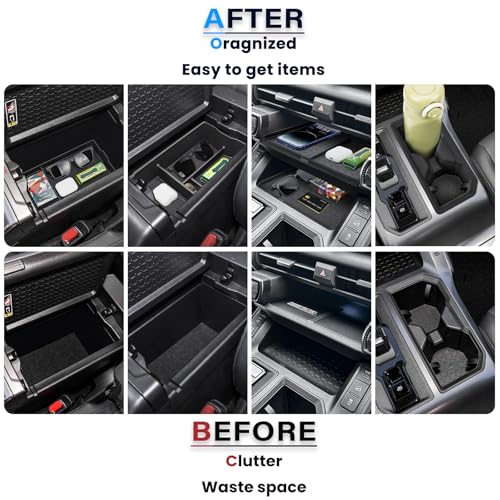 5PCS Center Console Organizer Tray and Wireless Charging Mat Compatible with 2026 Toyota RAV4 Armrest Bottom Tray Cup Holder Center Console Silicone Pad Interior Accessories(Not for Limited) - style: 5 PCS Center Console Tray