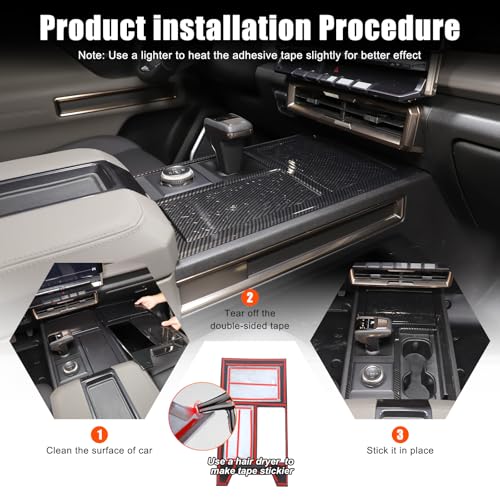 for Hummer EV Accessories Center Console Gear Shift Panel Cover Trim Frame for Hummer EV SUV Truck 2022-2024 2025 Gear Shift Control Anti-Scratch Panel Decorative Sticker (Carbon Fibre Pattern )