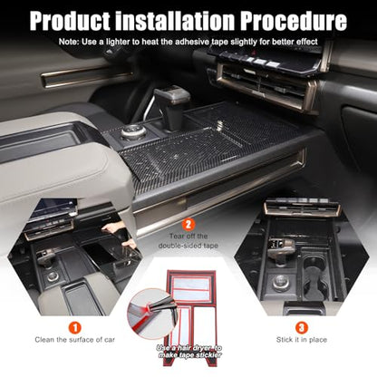 for Hummer EV Accessories Center Console Gear Shift Panel Cover Trim Frame for Hummer EV SUV Truck 2022-2024 2025 Gear Shift Control Anti-Scratch Panel Decorative Sticker (Carbon Fibre Pattern )
