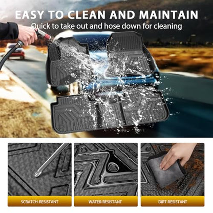 Powerty Floor Mats for 2023-2025 2026 Honda CRV (Gas Model Only) Car Mats, All Weather TPE Custom Upper & Lower Position Cargo Liner Seat Back Covers Protectors Full Set Car Accessories - size: 4)Honda CR-V Gas｜23-26｜Full Set