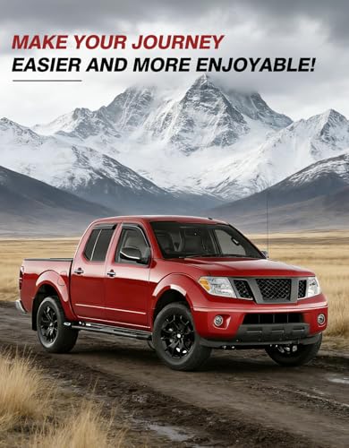 Outside-Mount Window Rain Guards Fit for 2005-2021 Nissan Frontier Crew Cab, Extra Durable Window Visors Wind Deflector Dark Smoke Vent Shades Car Tape-on with Thicker 4PCS - size: Fit for 2005-2021 Nissan Frontier Crew Cab