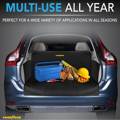 GOODYEAR Water Resistant SUV Cargo Cover Heavy-Duty Trunk Protector for Dogs, Durable Liner with Side Walls, Pet Mat, Large Size - size: 44" X 36"