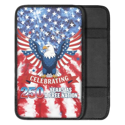 Dreaweet Patriotic Eagle Arm Rest Cover for Car 250th Anniversary Center Console Cover Pad Soft Scratch-Proof Universal Armrest Cover for SUV Truck Sedan - color: 250 Years Eagle