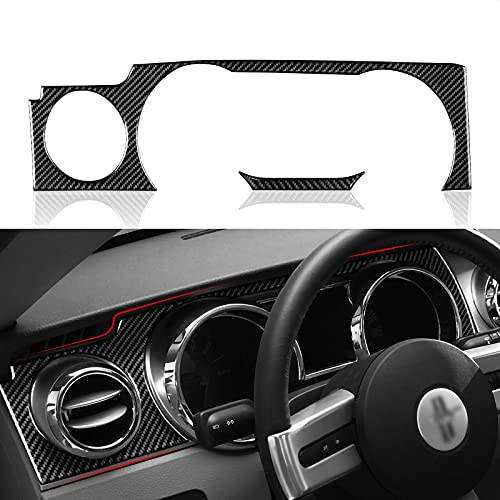 Car Carbon Fiber Decal Speedometer Surround Sticker Interior Trim Cover for Ford Mustang GT Shelby 2005 2006 2007 2008 2009 S197 Accessories - color: Speedometer Surround