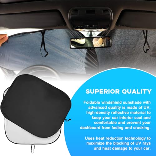 Ziciner 2 PCS Car Windshield Sun Shade, Auto Sun Heat and UV Rays Blocker, 33"×36" Foldable Automotive Front Window Sunshade Protector, Universal Vehicle Interior Accessories (Silver-L) - color: Silver-L (33×36 inches)