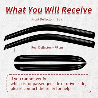 4PC Rain Guards for 2014-2018 Chevy Silverado/GMC Sierra 1500 CrewCabWindow Visors for 15-2019 Chevy Silverado/GMC Sierra 2500 3500 Deflectors Sun Shades Vent Tape On Out Channel - size: 14-18 Chevy Silverado GMC Sierra Crew Cab